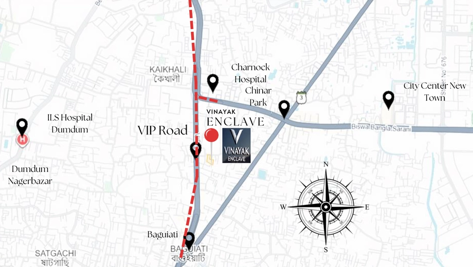 Location of Vinayak Enclave in Teghoria, Kolkata - Image 377543