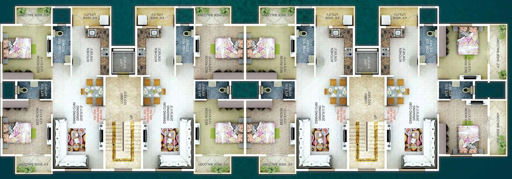 Floor Plan of Ficon Green Field in Zingabai Takli, Nagpur - Image 402002