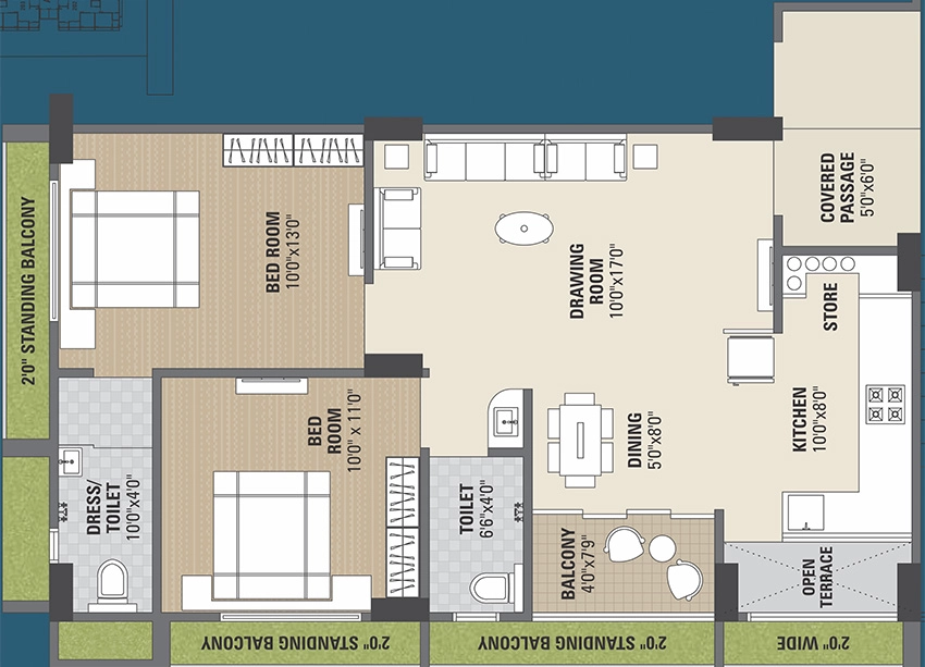 2 BHK Flat in Pushkar Residency in Zundal, Ahmedabad - Image 906961