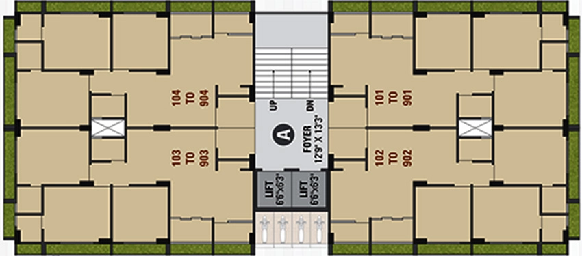 Floor Plan of Pushkar Residency in Zundal, Ahmedabad - Image 377553