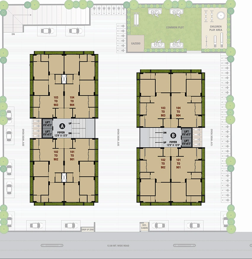 Master Plan of Pushkar Residency in Zundal, Ahmedabad - Image 377552