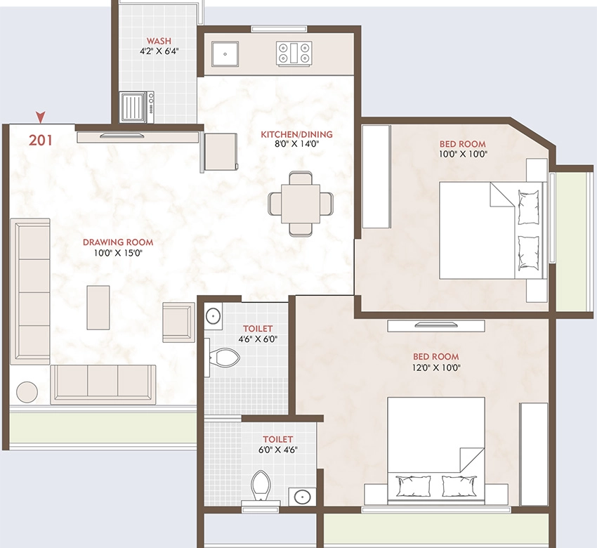 2 BHK Flat in Rajvi Rivera in Nava Vadaj, Ahmedabad - Image 906967