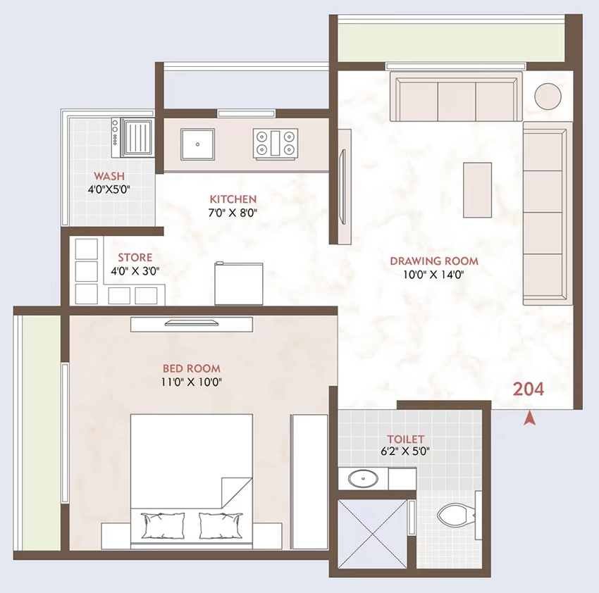 1 BHK Flat in Rajvi Rivera in Nava Vadaj, Ahmedabad - Image 906966