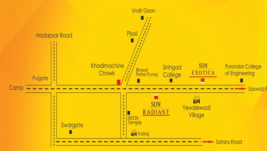 Location of Mittal Sun Radiant in Kondhwa, Pune - Image 379738