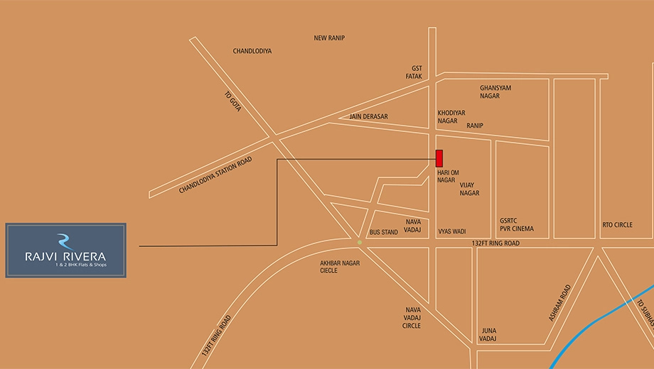 Location of Commercial Rajvi Rivera in Nava Vadaj, Ahmedabad - Image 377578