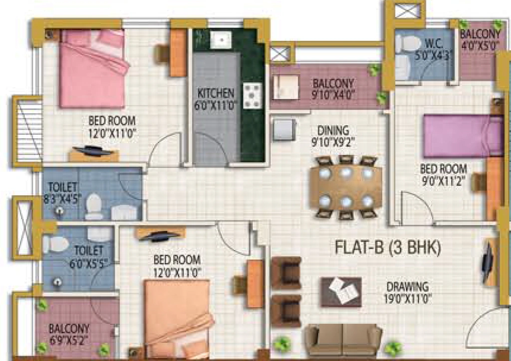 3 BHK Flat in Akshat Laxmi Garden in Howrah, Kolkata - Image 906972