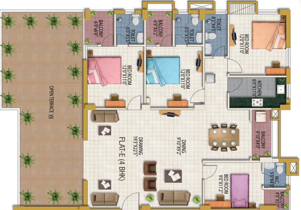 4 BHK Flat in Akshat Laxmi Garden in Howrah, Kolkata - Image 906974