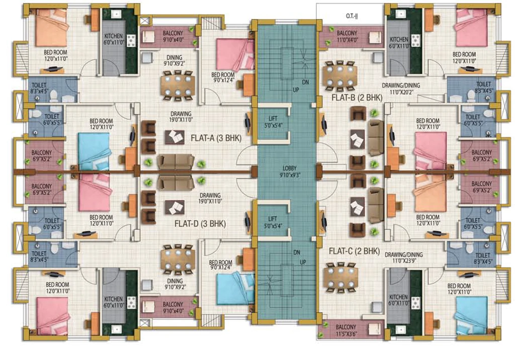 Floor Plan of Akshat Laxmi Garden in Howrah, Kolkata - Image 377590