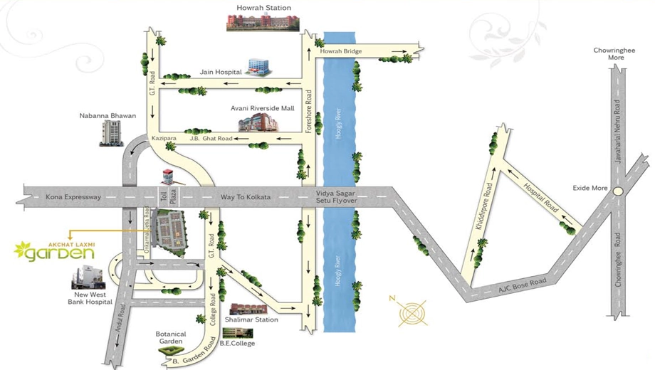 Location of Akshat Laxmi Garden in Howrah, Kolkata - Image 377589