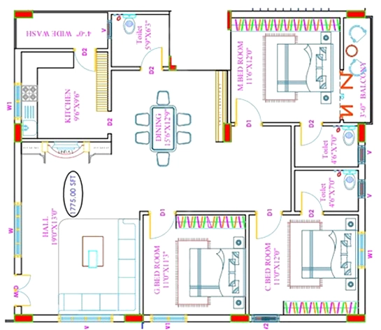 3 BHK Flat in Fido RR Homes in Kondapur, Hyderabad - Image 907057