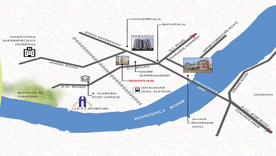 Location of Gayatri Nidhivan in Shibpur, Kolkata - Image 377658