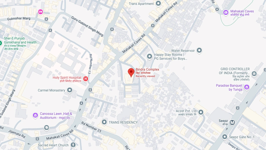 Location of Bindra Complex in Andheri East, Mumbai - Image 377697