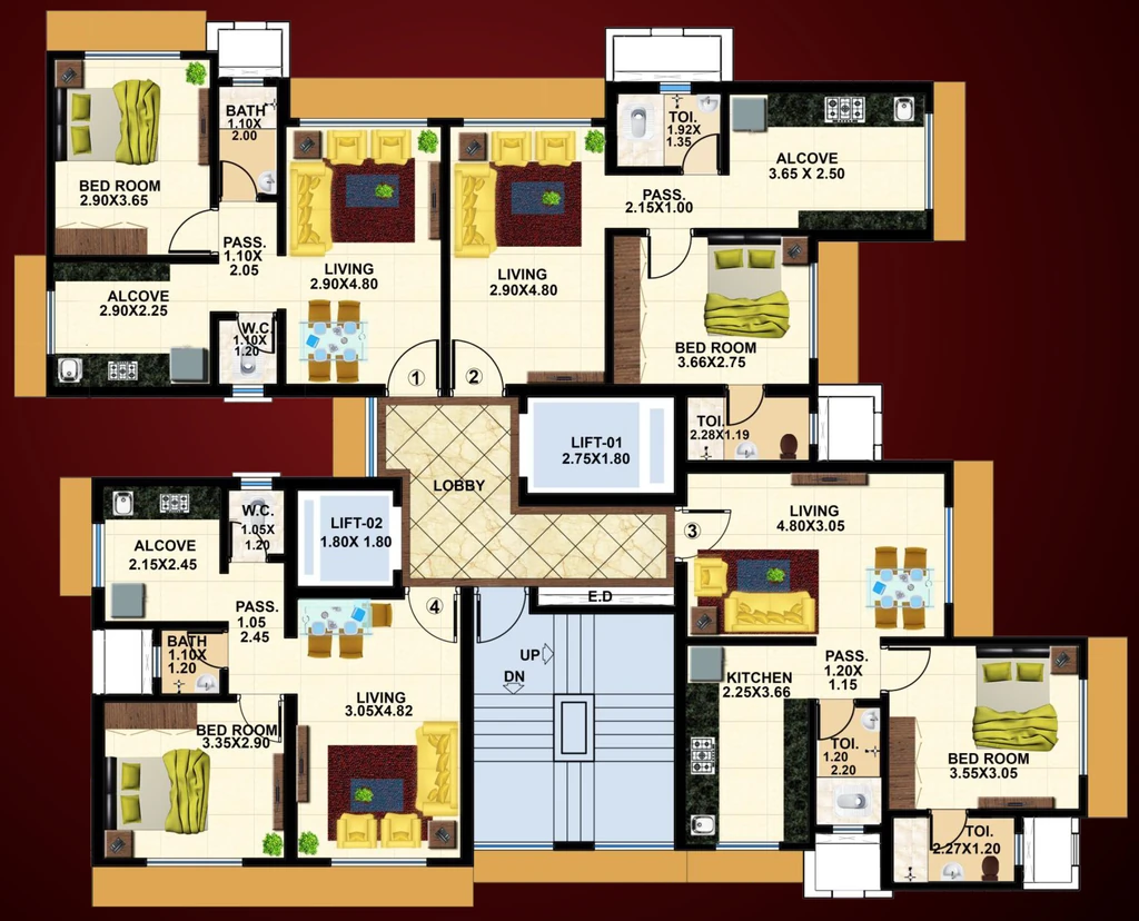 Floor Plan of Tista Impex Arpit in Andheri East, Mumbai - Image 381968