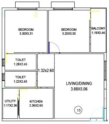 2 BHK Flat in NSK Nikhil Krishna Royale in Hafeezpet, Hyderabad - Image 907117