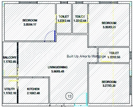 3 BHK Flat in NSK Nikhil Krishna Royale in Hafeezpet, Hyderabad - Image 907118