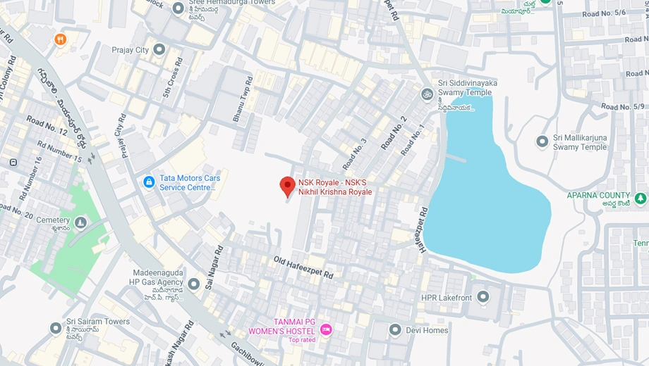 Location of NSK Nikhil Krishna Royale in Hafeezpet, Hyderabad - Image 377865