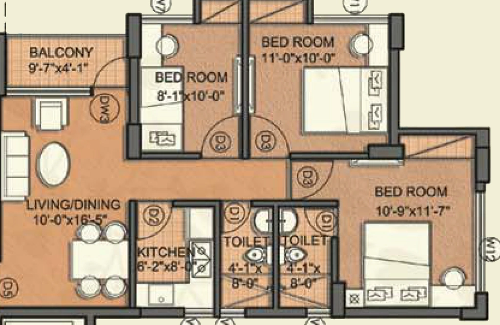 2 BHK Flat in Merlin Waterfront in Howrah, Kolkata - Image 907026