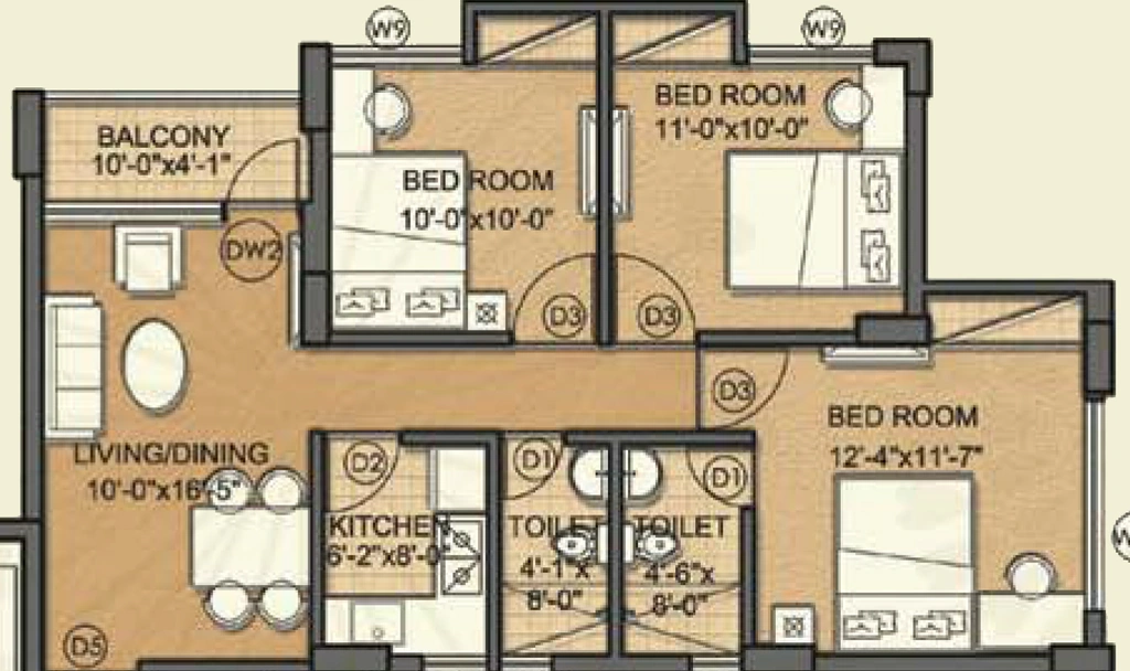 3 BHK Builder Floor in Merlin Waterfront in Howrah, Kolkata - Image 907027