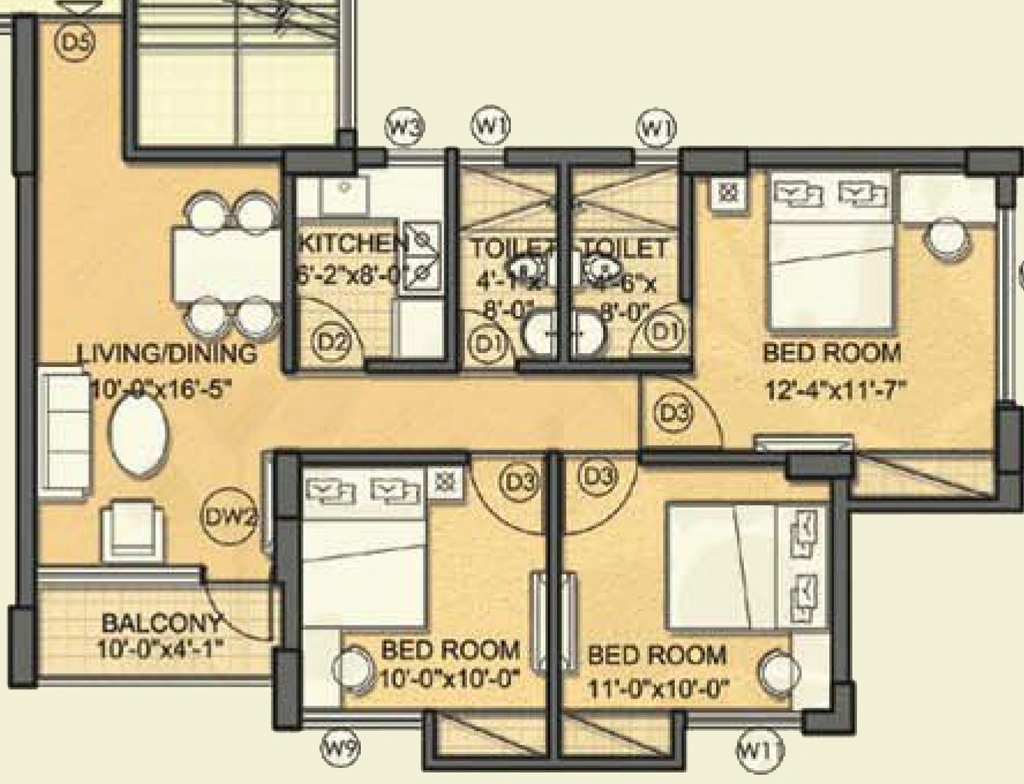 3 BHK Flat in Merlin Waterfront in Howrah, Kolkata - Image 907028