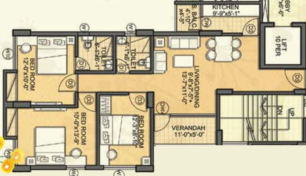 3 BHK Flat in Merlin Waterfront in Howrah, Kolkata - Image 907029