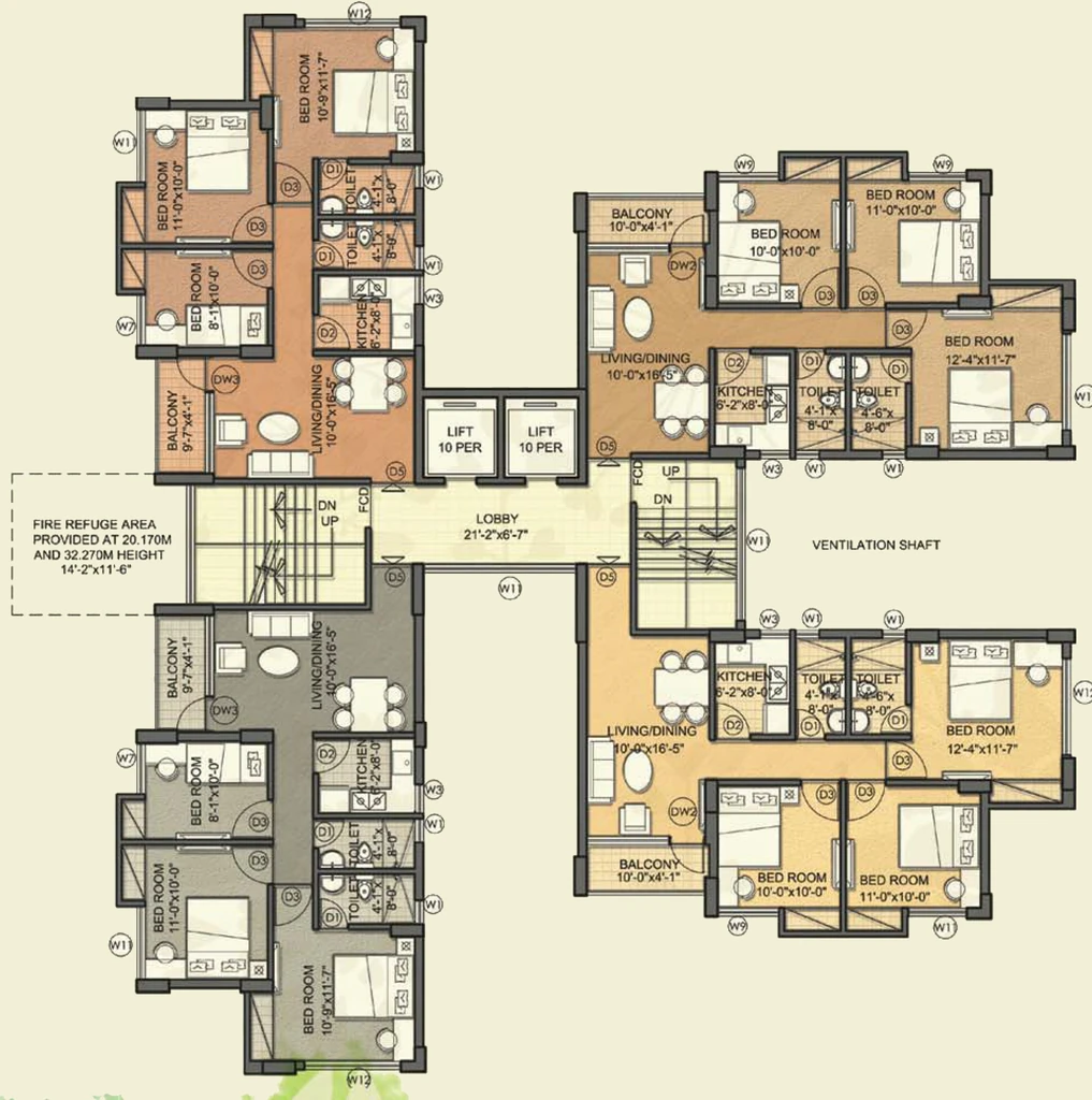 Floor Plan of Merlin Waterfront in Howrah, Kolkata - Image 377724