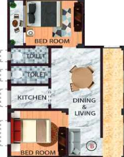 2 BHK Flat in NB Vrindavan Garden in Howrah, Kolkata - Image 907034