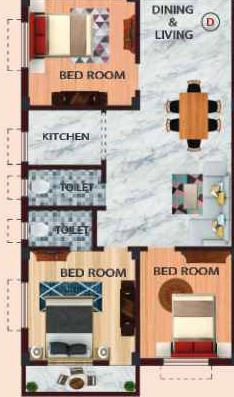 3 BHK Flat in NB Vrindavan Garden in Howrah, Kolkata - Image 907036