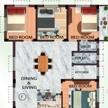 4 BHK Flat in NB Vrindavan Garden in Howrah, Kolkata - Image 907037