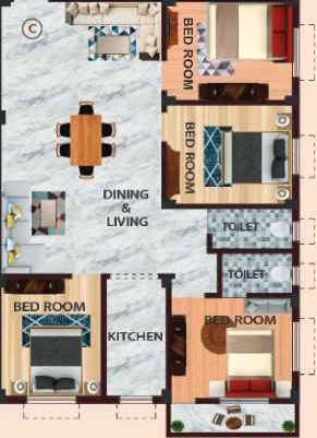 4 BHK Flat in NB Vrindavan Garden in Howrah, Kolkata - Image 907038