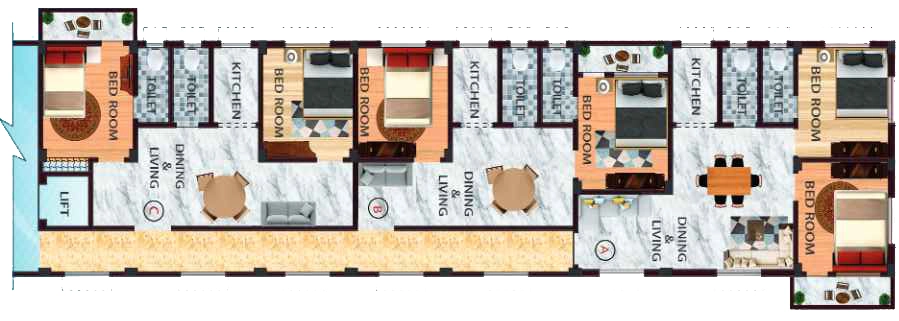 Floor Plan of NB Vrindavan Garden in Howrah, Kolkata - Image 377743