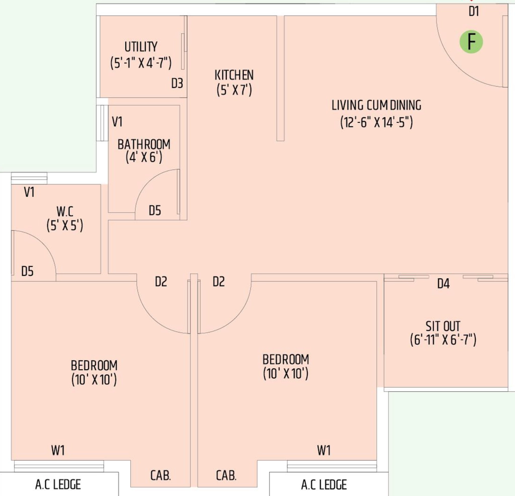 2 BHK Flat in Propertymen Mark in Howrah, Kolkata - Image 907039