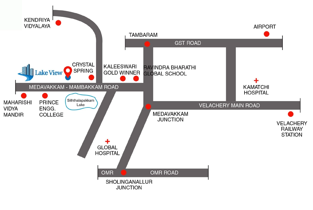 Location of Rajparis Lakeview in Medavakkam, Chennai - Image 377790