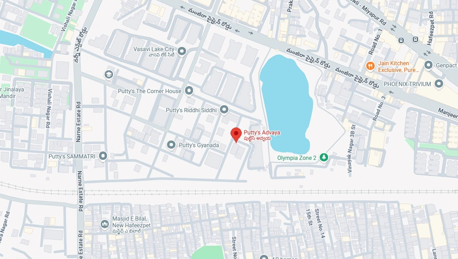 Location of Putty Advaya in Hafeezpet, Hyderabad - Image 377875