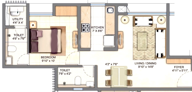 1 BHK Flat in Lodha Paradise in Majiwada, Thane - Image 908710