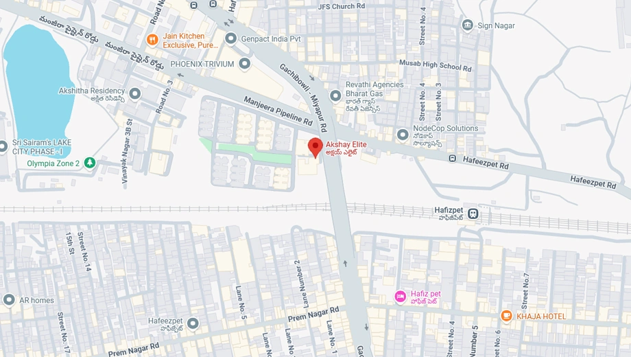 Location of Sai Gayathris Akshay Elite in Nizampet, Hyderabad - Image 377879