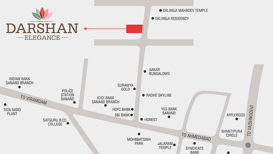 Location of Commercial Sanidhya Darshan Elegance in Sanand, Ahmedabad - Image 377827