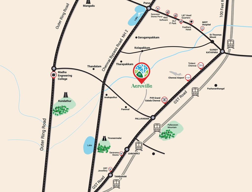 Location of Rajparis Aeroville in Pozhichalur, Chennai - Image 377838