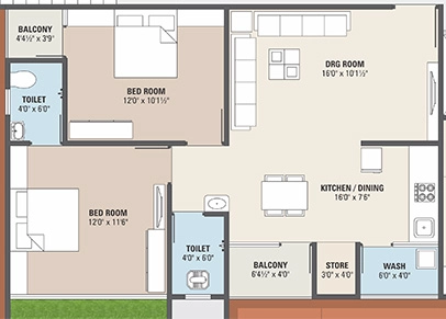 2 BHK Flat in Sanidhya Sky in Vinzol, Ahmedabad - Image 907106