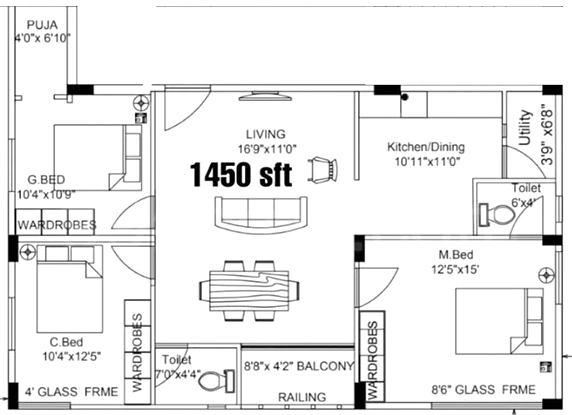 3 BHK Flat in Satya Sekhar Nirvana Platina in Kondapur, Hyderabad - Image 907310