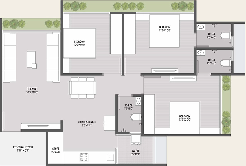 3 BHK Flat in R Sharan Sanidhya Status in Chandkheda, Ahmedabad - Image 907127