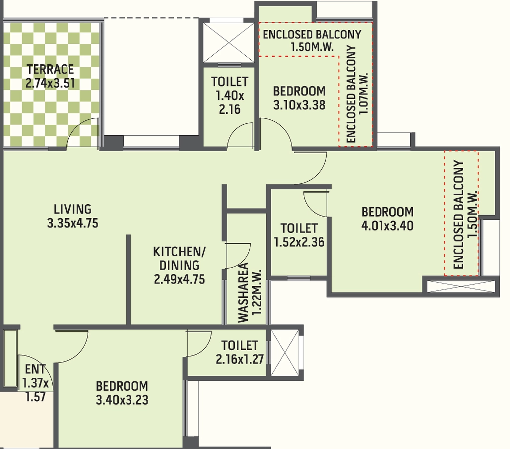 3 BHK Flat in Amit Rujuta Gardenia Crest in Sus, Pune - Image 908613