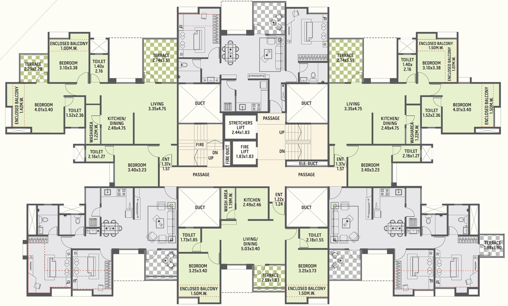 Floor Plan of Amit Rujuta Gardenia Crest in Sus, Pune - Image 381282