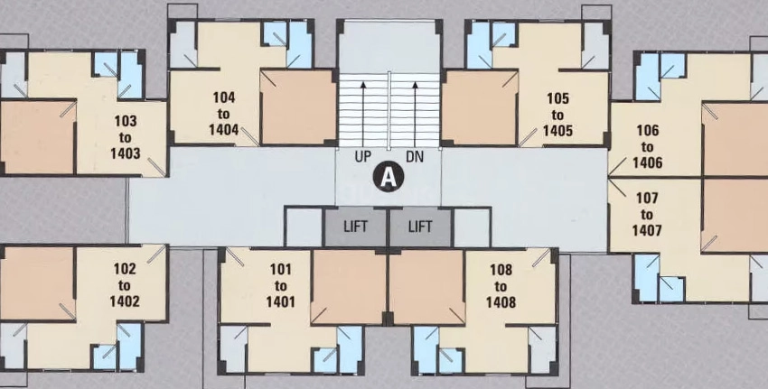 Floor Plan of Scope Shrinathji Apartment in Bapunagar, Ahmedabad - Image 377899