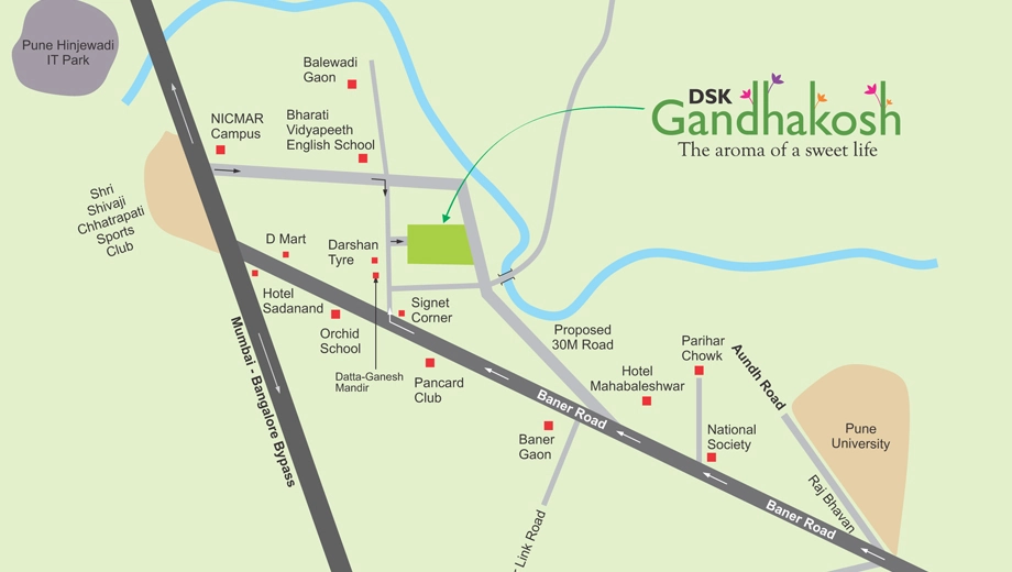 Location of DSK Gandhakosh in Baner, Pune - Image 381269