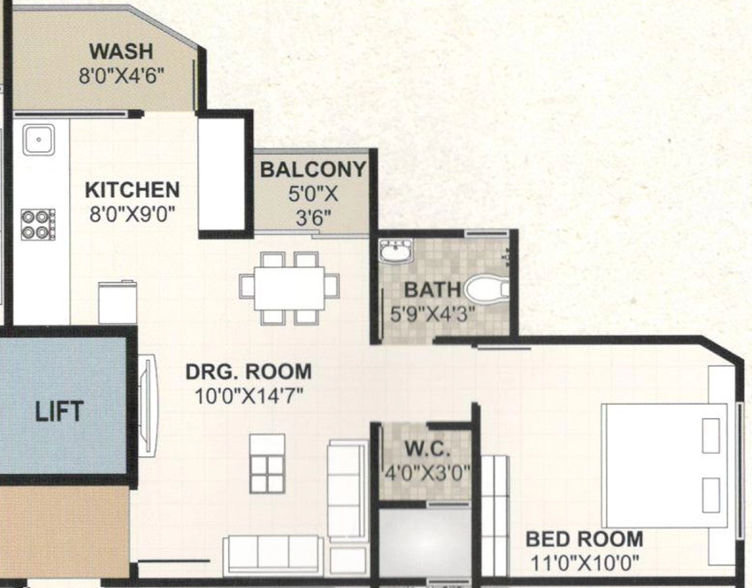 1 BHK Flat in Shanti Vraj Residency in Nava Naroda, Ahmedabad - Image 907132