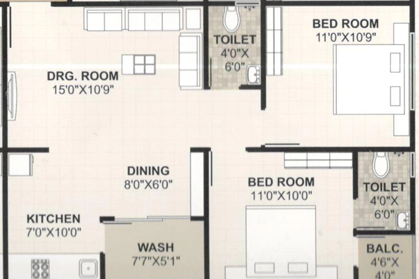 2 BHK Flat in Shanti Vraj Residency in Nava Naroda, Ahmedabad - Image 907133