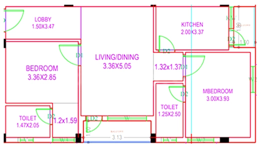 2 BHK Flat in SLN Kondaoally Enclave in Kondapur, Hyderabad - Image 907276