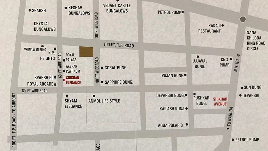 Location of Shiv Shikhar Residency in Nana Chiloda, Ahmedabad - Image 377925