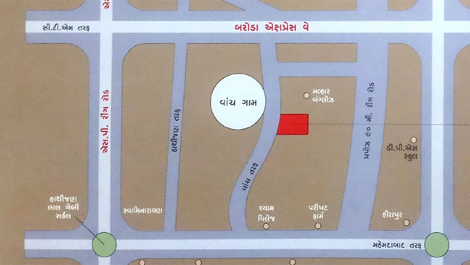 Location of Shivam Chandra Pushp Residency in Vanch, Ahmedabad - Image 377975