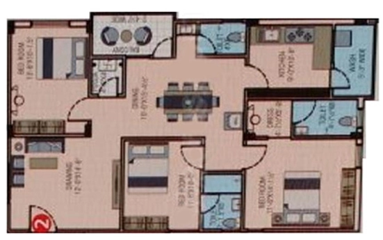 3 BHK Flat in SVL Spring View Elegance in Kondapur, Hyderabad - Image 907323